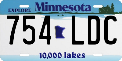 MN license plate 754LDC