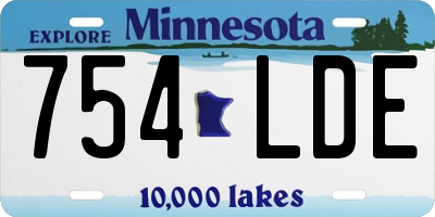 MN license plate 754LDE