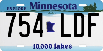MN license plate 754LDF