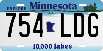 MN license plate 754LDG