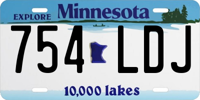 MN license plate 754LDJ