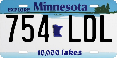 MN license plate 754LDL