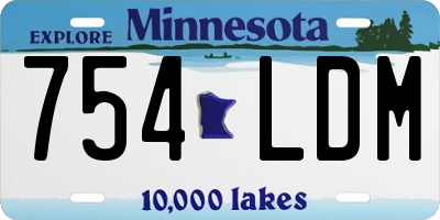 MN license plate 754LDM