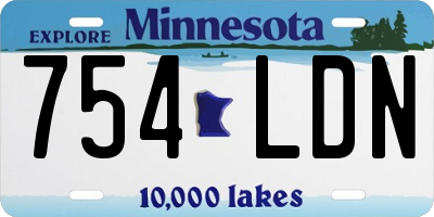MN license plate 754LDN
