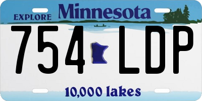 MN license plate 754LDP