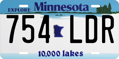 MN license plate 754LDR