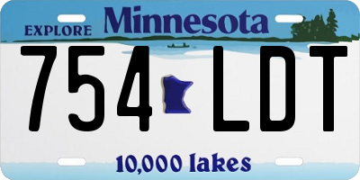 MN license plate 754LDT