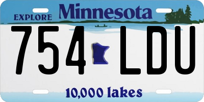 MN license plate 754LDU