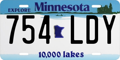 MN license plate 754LDY