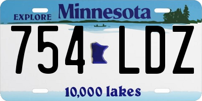 MN license plate 754LDZ