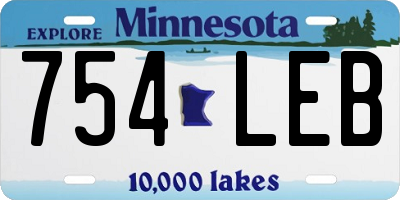 MN license plate 754LEB