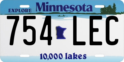 MN license plate 754LEC
