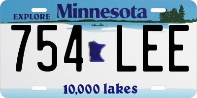 MN license plate 754LEE