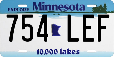 MN license plate 754LEF