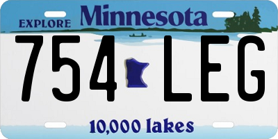 MN license plate 754LEG