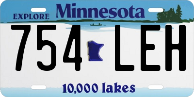 MN license plate 754LEH