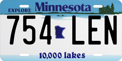 MN license plate 754LEN
