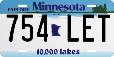 MN license plate 754LET