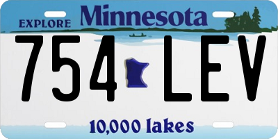 MN license plate 754LEV