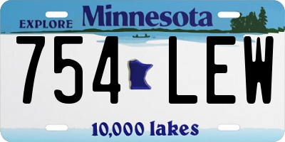 MN license plate 754LEW