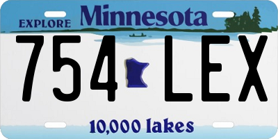 MN license plate 754LEX