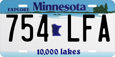 MN license plate 754LFA