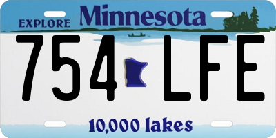 MN license plate 754LFE
