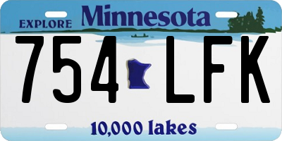 MN license plate 754LFK