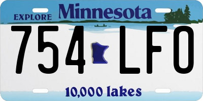 MN license plate 754LFO