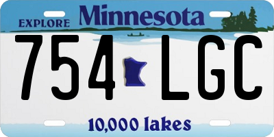 MN license plate 754LGC