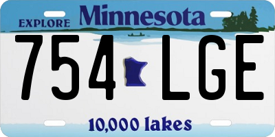 MN license plate 754LGE