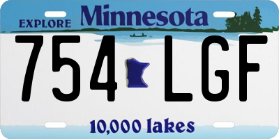 MN license plate 754LGF