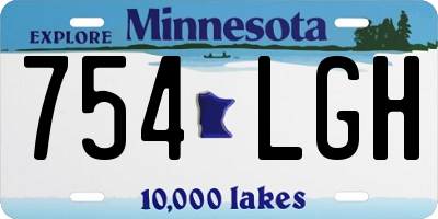 MN license plate 754LGH