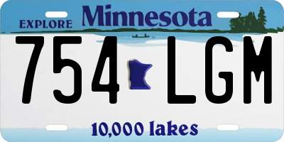 MN license plate 754LGM