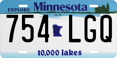 MN license plate 754LGQ