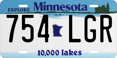 MN license plate 754LGR