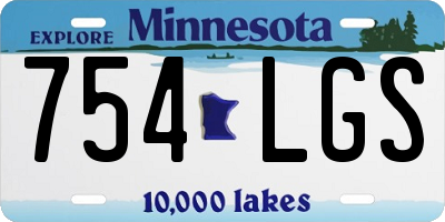 MN license plate 754LGS