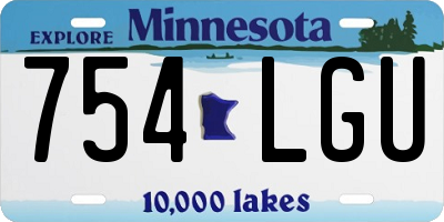 MN license plate 754LGU