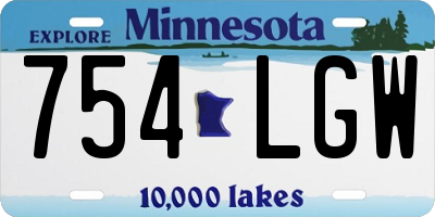 MN license plate 754LGW