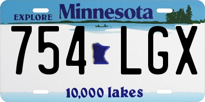 MN license plate 754LGX