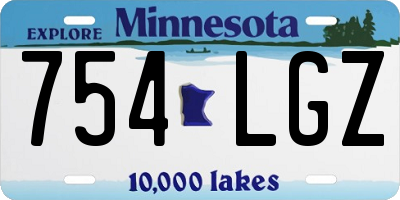 MN license plate 754LGZ