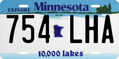 MN license plate 754LHA