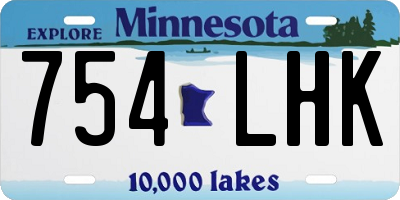 MN license plate 754LHK