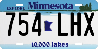 MN license plate 754LHX