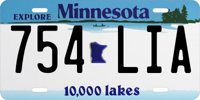 MN license plate 754LIA