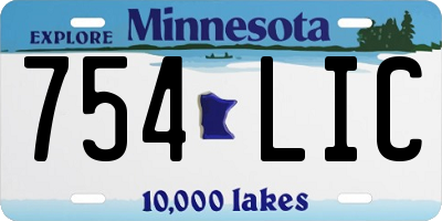 MN license plate 754LIC