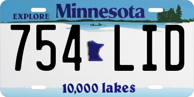 MN license plate 754LID