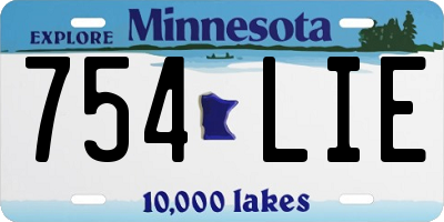 MN license plate 754LIE