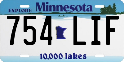 MN license plate 754LIF