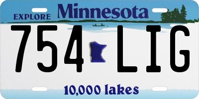 MN license plate 754LIG